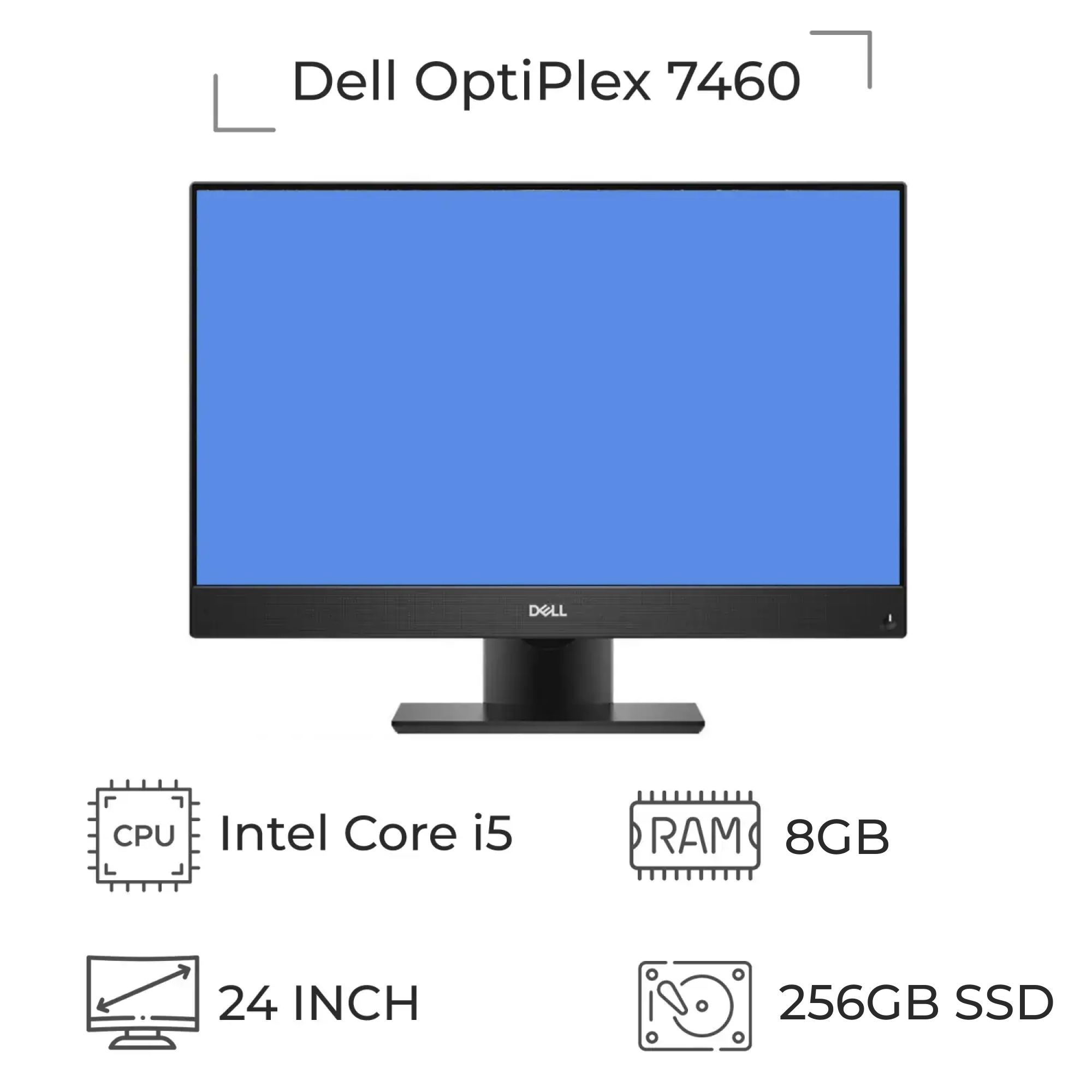 آل این وان استوک دل Dell OptiPlex 7460 پردازنده i5 نسل 8 | حافظه SSD 256 | رم 8 گیگ تاچ فول اچ دی